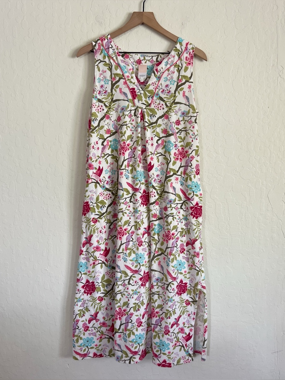 BedHead Pajamas Cotton Jersey Sleeveless Midi Nightgown Sleep Dress Medium